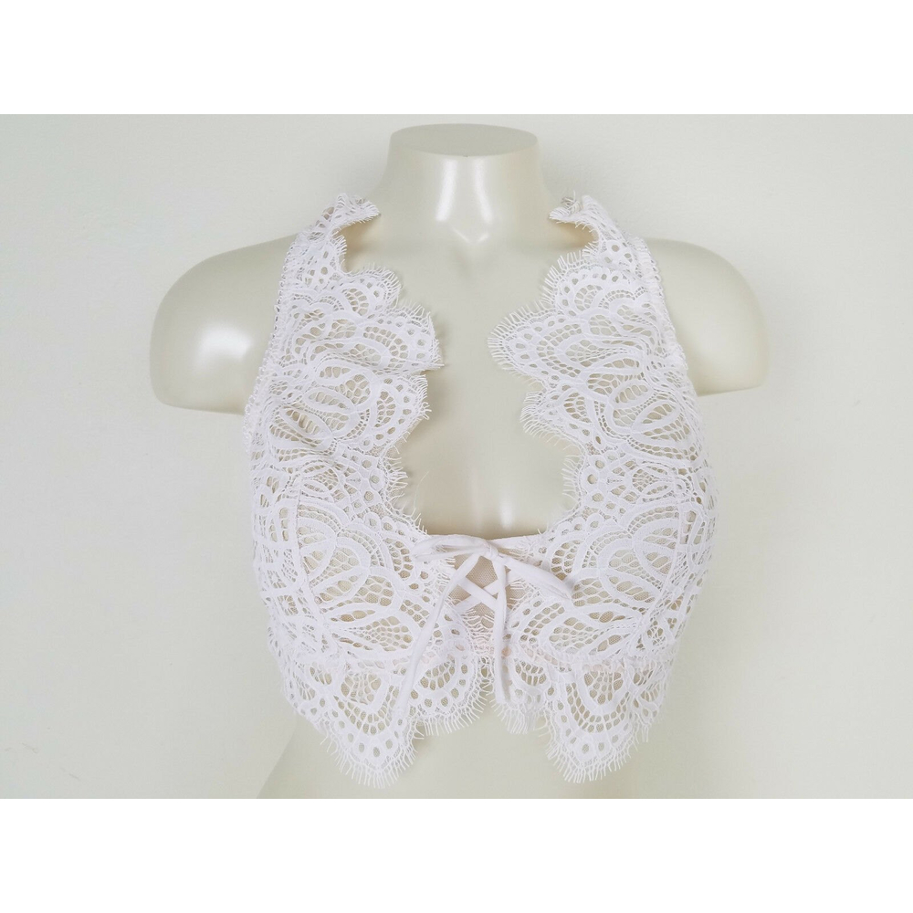 Victoria's Secret Ivory Mesh White Lace Dream Angels Bralette Bra Size M NWT